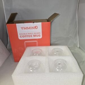 YMMIND Double Wall Glass Coffee Mugs